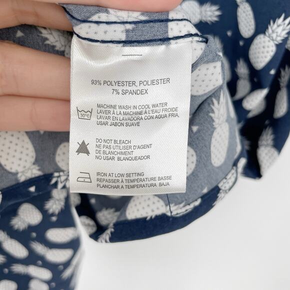 International Report 4 Way Stretch Shirt Men's Medium All Over Print Pineapple - Picture 5 of 7